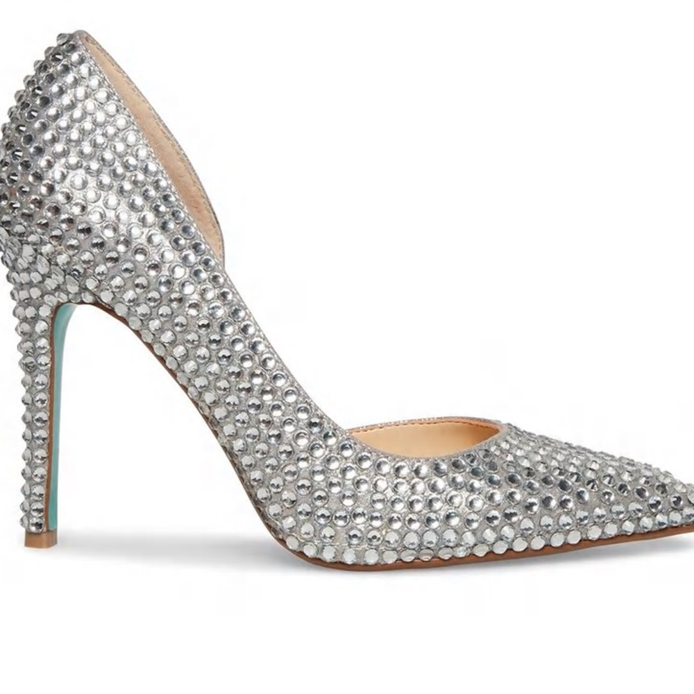 Blue by Betsey Johnson Hazil Jeweled d'Orsay Pointed Toe Stiletto Pumps Size 6